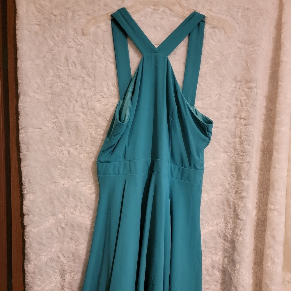 Teal halter type dress